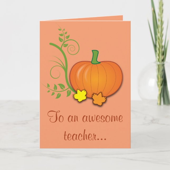 Happy Thanksgiving Teacher's Card (Front)