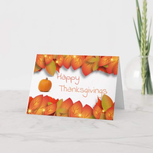 Happy Thanksgiving Thank You Card (Front)