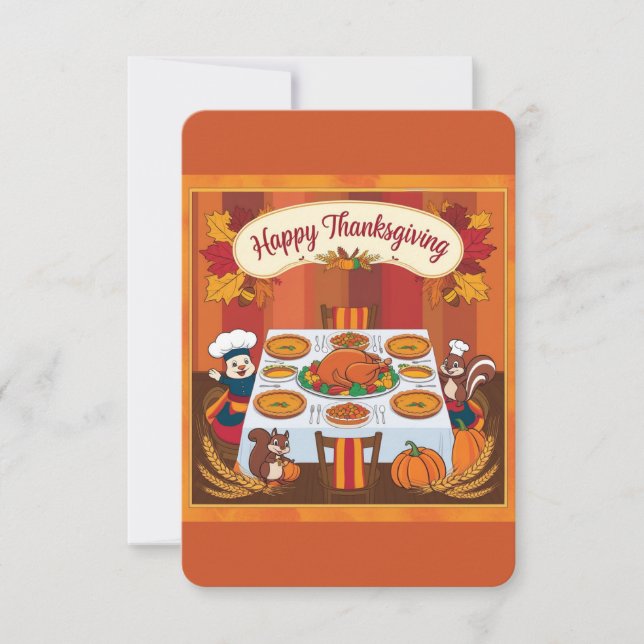 Happy Thanksgiving Thank You Card (Front)