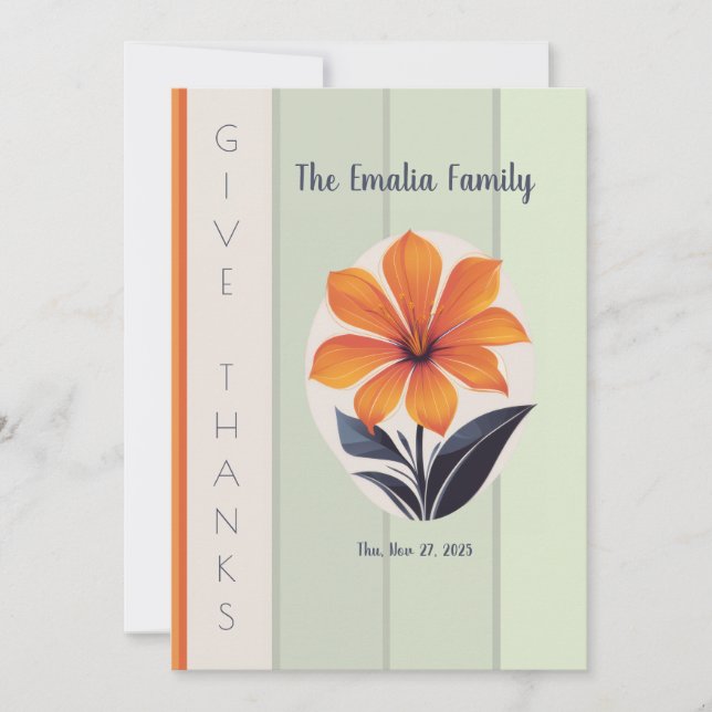Happy Thanksgiving Thank You Card (Front)