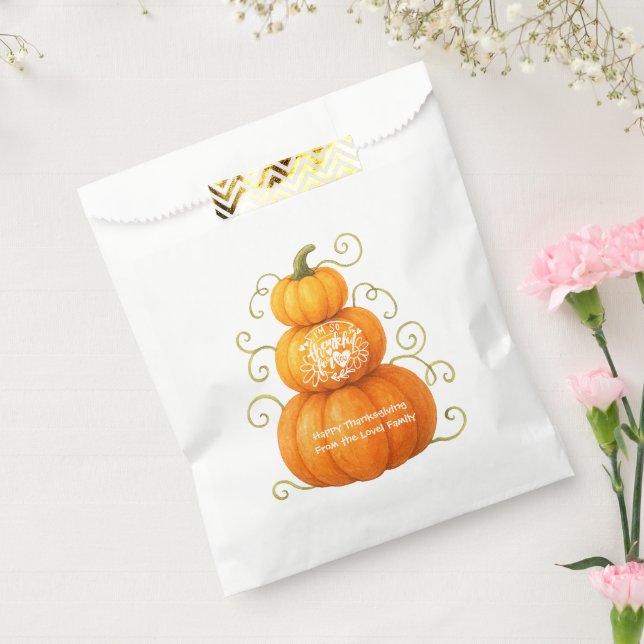 Happy Thanksgiving Thankful Pumpkins Favour Bags (Sealed)