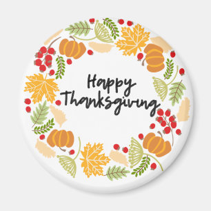 HAPPY THANKSGIVING, Thanksgiving Wreath, Cute Magnet