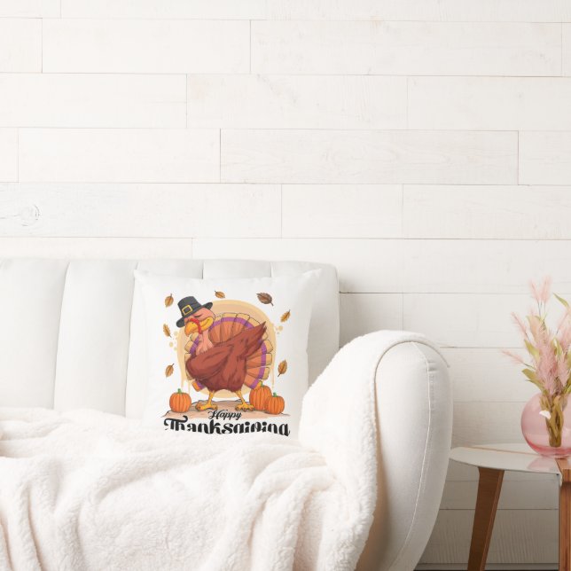 Happy Thanksgiving Throw Pillow (Couch)