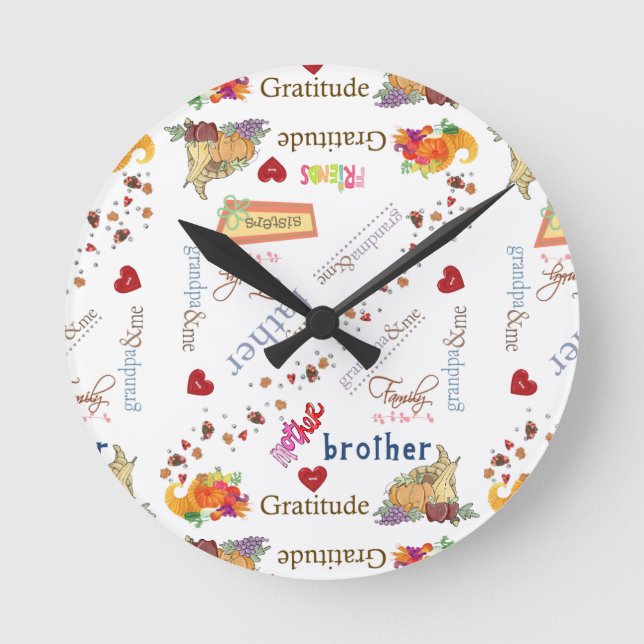 Happy Thanksgiving Time Clock (Front)