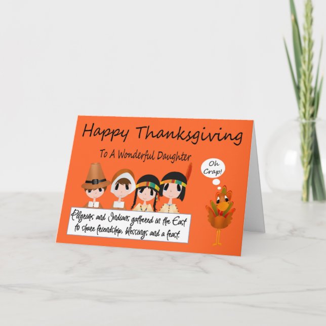 Happy Thanksgiving To Daughter Greeting Card (Front)