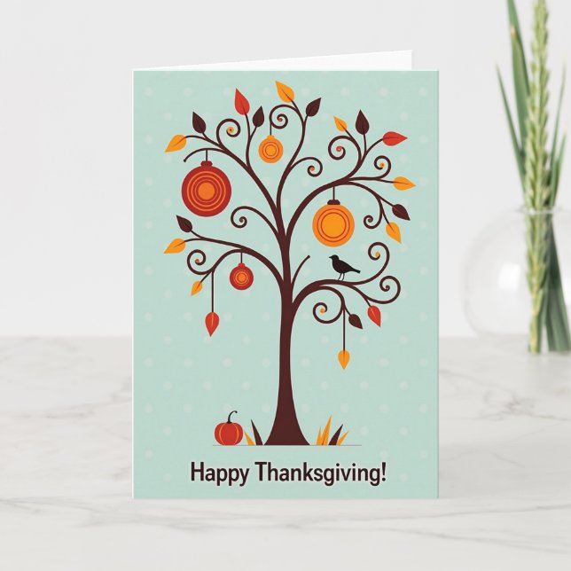 Happy Thanksgiving Tree Card (Front)