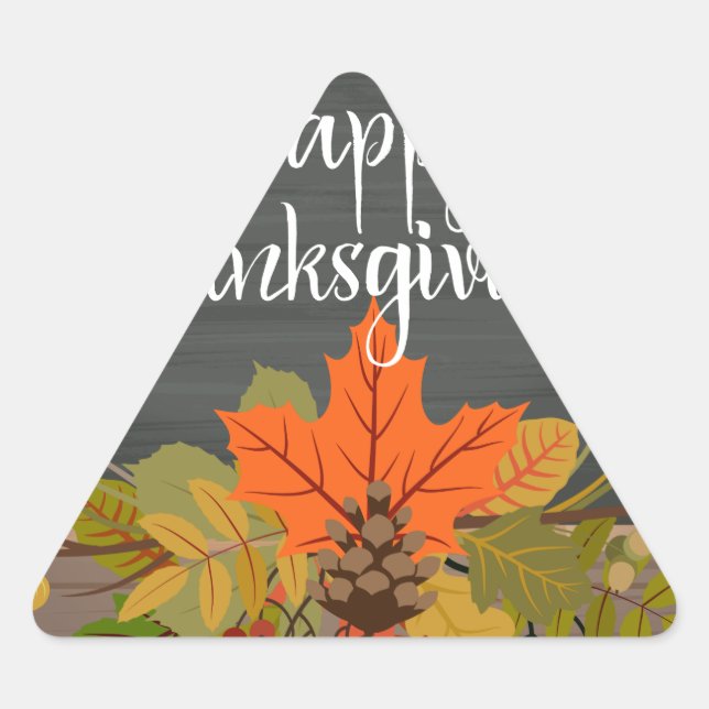 happy thanksgiving triangle sticker (Front)