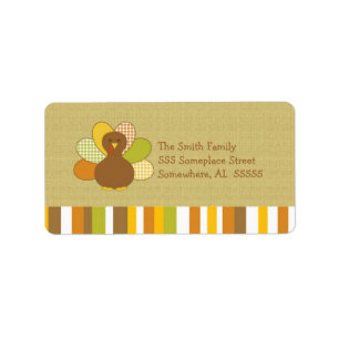 Happy Thanksgiving Turkey Address Label