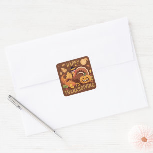 Happy Thanksgiving Turkey Autumn Sticker