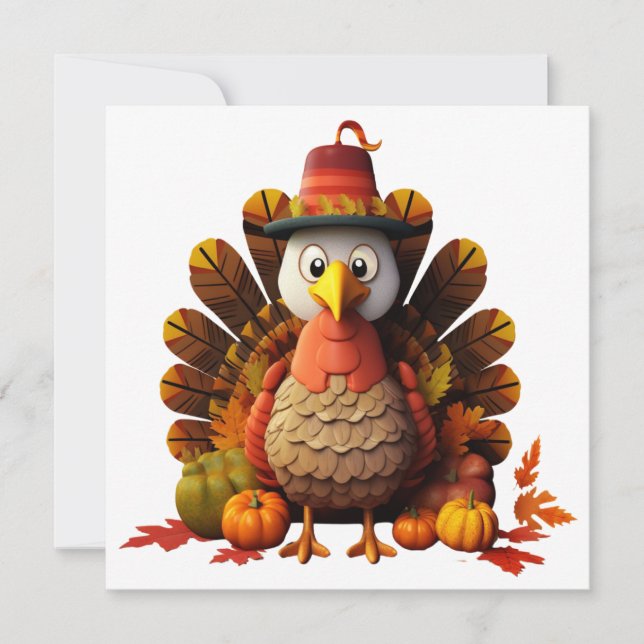 Happy Thanksgiving Turkey Card (Front)