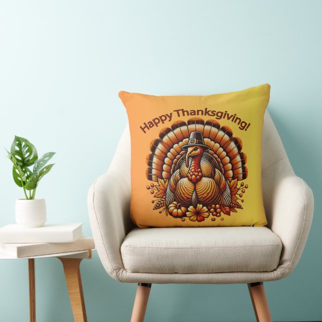 Happy Thanksgiving Turkey Cushion (Chair)