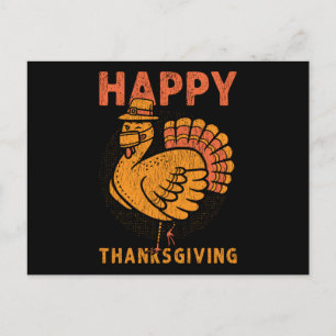 Happy Thanksgiving Turkey Day Family Kids Matching Postcard