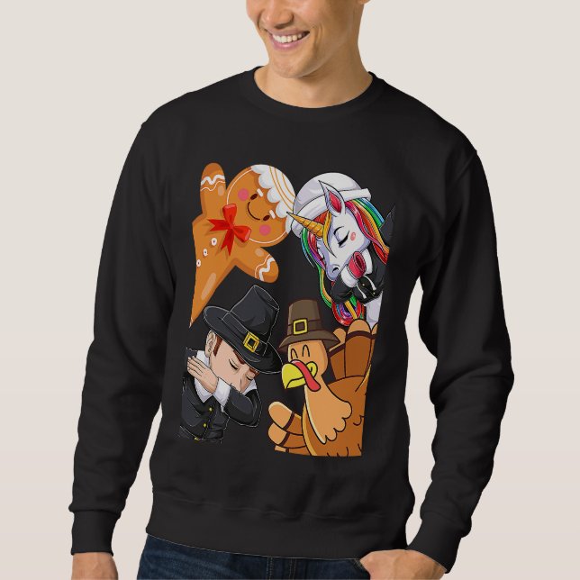 Happy Thanksgiving Turkey Day Kids Girls Boys Todd Sweatshirt (Front)