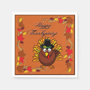 Happy Thanksgiving Turkey Dinner Napkins