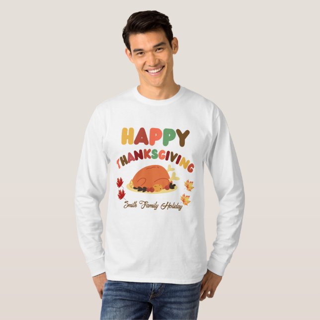 HAPPY THANKSGIVING TURKEY DINNER T-Shirt (Front Full)
