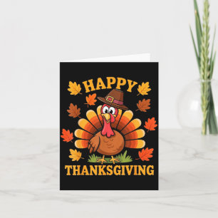 Happy Thanksgiving Turkey Family Dinner Thanksgivi Card