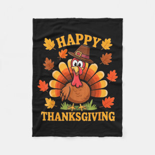 Happy Thanksgiving Turkey Family Dinner Thanksgivi Fleece Blanket