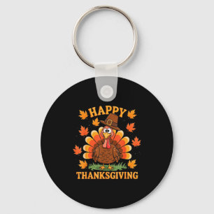 Happy Thanksgiving Turkey Family Dinner Thanksgivi Key Ring
