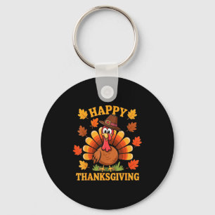 Happy Thanksgiving Turkey Family Dinner Thanksgivi Key Ring