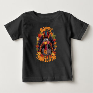 Happy Thanksgiving Turkey Family Fall Baby T-Shirt