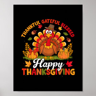 Happy Thanksgiving Turkey Family Matching Dinner F Poster