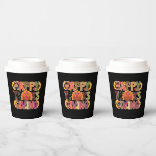 Happy Thanksgiving Turkey Funny Pumpkin Season Paper Cups