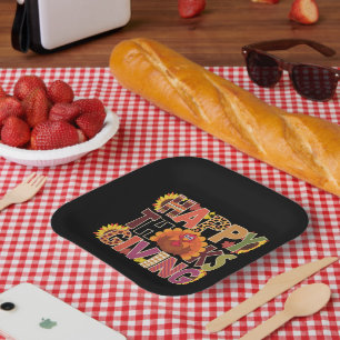 Happy Thanksgiving Turkey Funny Pumpkin Season Paper Plate