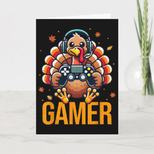 Happy Thanksgiving Turkey Gamer Fall Video Game Me Card