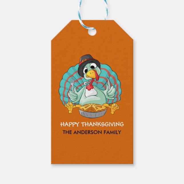Happy Thanksgiving Turkey Gift Tags (Front)