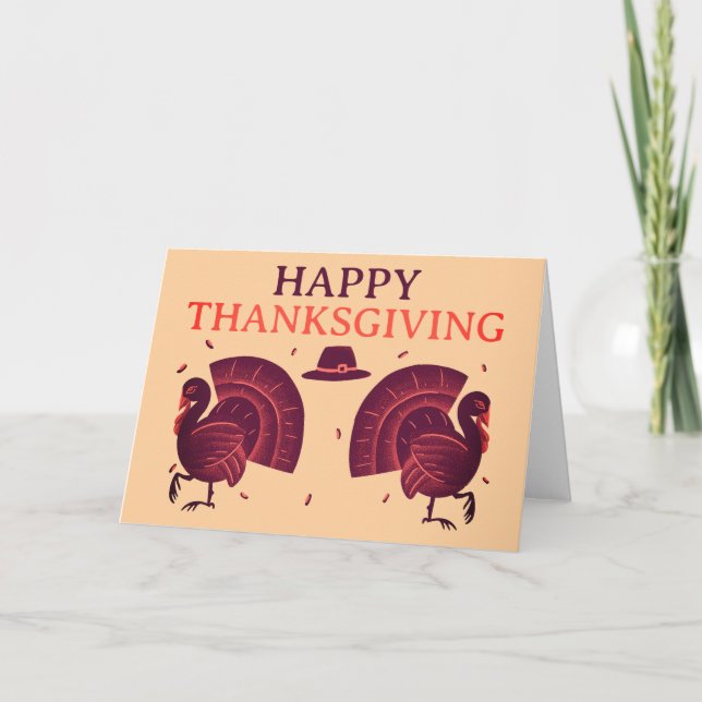 Happy Thanksgiving Turkey Greeting Card (Front)