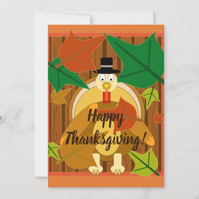 Happy Thanksgiving Turkey Holiday Card (Front)