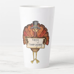 Happy Thanksgiving Turkey Latte Mug