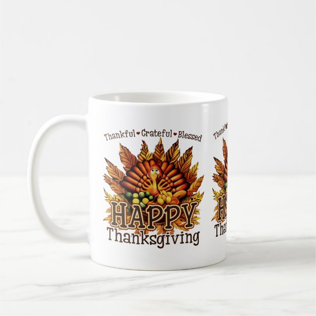 Happy Thanksgiving Turkey Mug (Left)