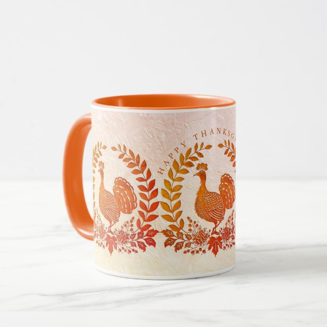 Happy Thanksgiving Turkey Mug (Front Left)