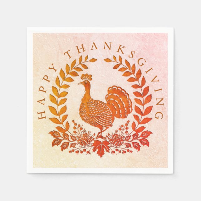 Happy Thanksgiving Turkey Napkins (Front)