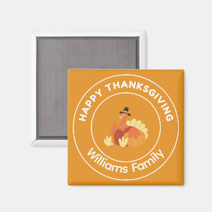 Happy Thanksgiving turkey orange Magnet