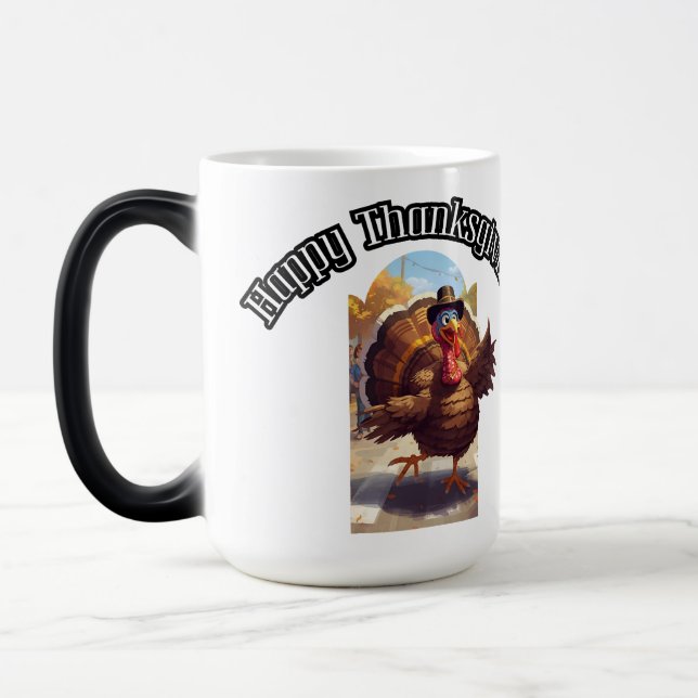 Happy Thanksgiving Turkey Parade Magic Mug (Left)