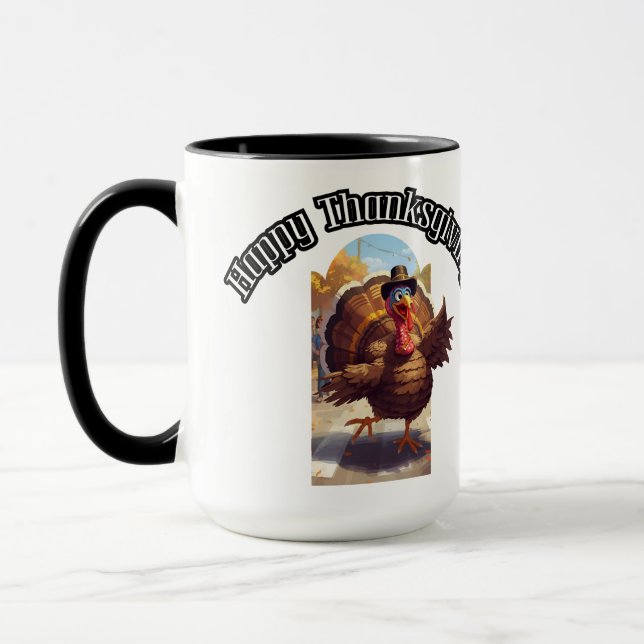 Happy Thanksgiving Turkey Parade Mug (Left)