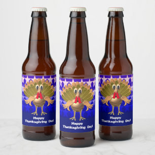 Happy Thanksgiving Turkey,Personalised Beer Bottle Label
