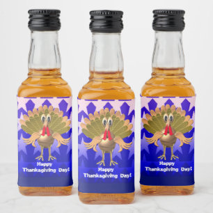 Happy Thanksgiving Turkey,Personalised Liquor Bottle Label