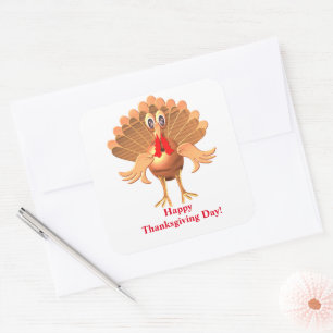Happy Thanksgiving Turkey,Personalised Square Sticker