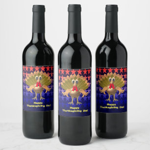 Happy Thanksgiving Turkey,Personalised Wine Label