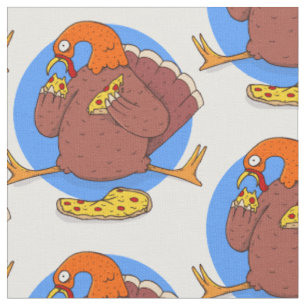 happy thanksgiving turkey pizza funny fabric