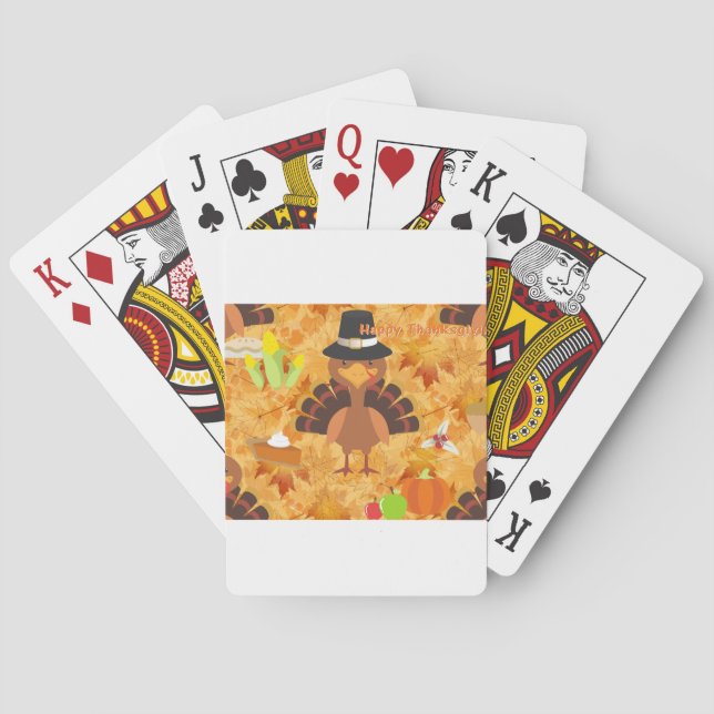 happy thanksgiving turkey playing cards (Back)