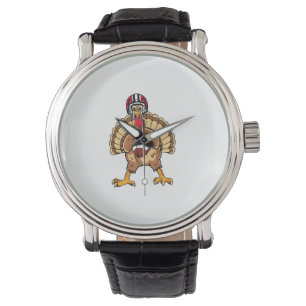 Happy Thanksgiving Turkey Playing Football Dad Men Watch