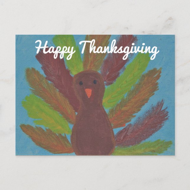 Happy Thanksgiving Turkey Postcard (Front)