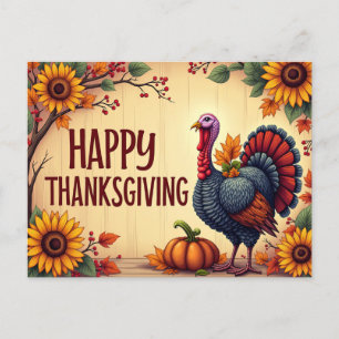 Happy Thanksgiving Turkey Postcard