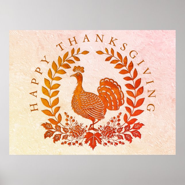 Happy Thanksgiving Turkey Poster (Front)