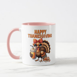 Happy Thanksgiving Turkey Pumpkin Spice Latte Mug