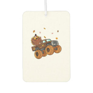 Happy Thanksgiving Turkey Riding Monster Truck Boy Car Air Freshener